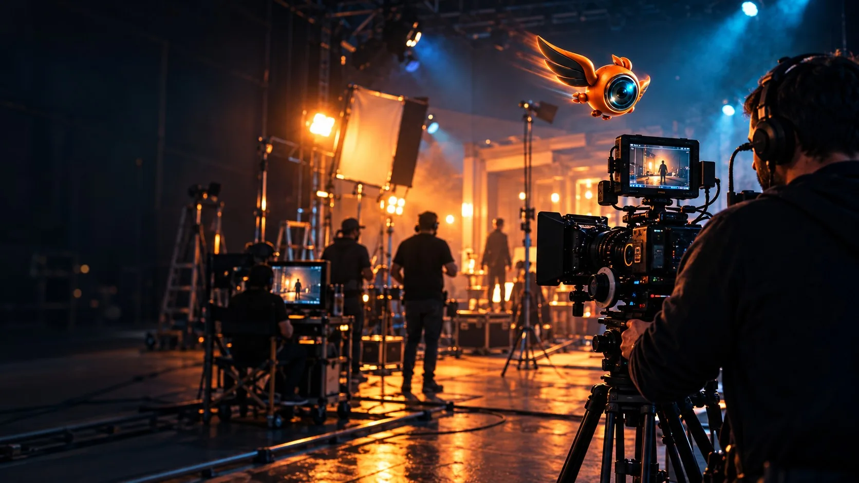 Rodaje con equipo de cine