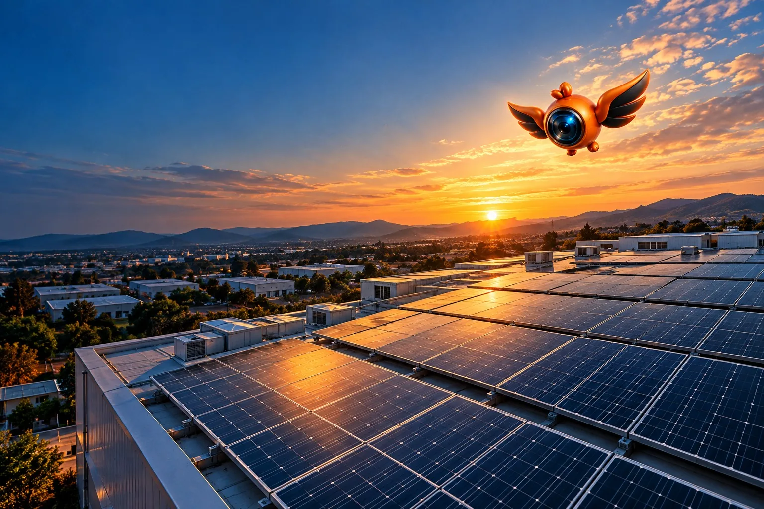 Paneles solares vistos desde un dron